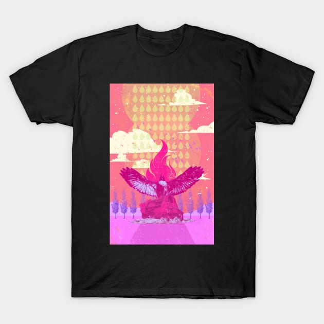 RAIN HAWK (pink) T-Shirt by Showdeer